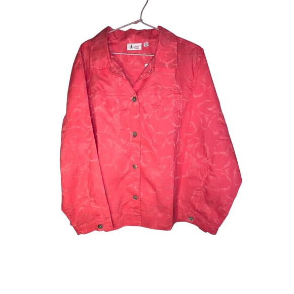 d & co Ladies iridescent microfiber oyster shell cottage core Y2K coral shacket - Picture 5 of 9